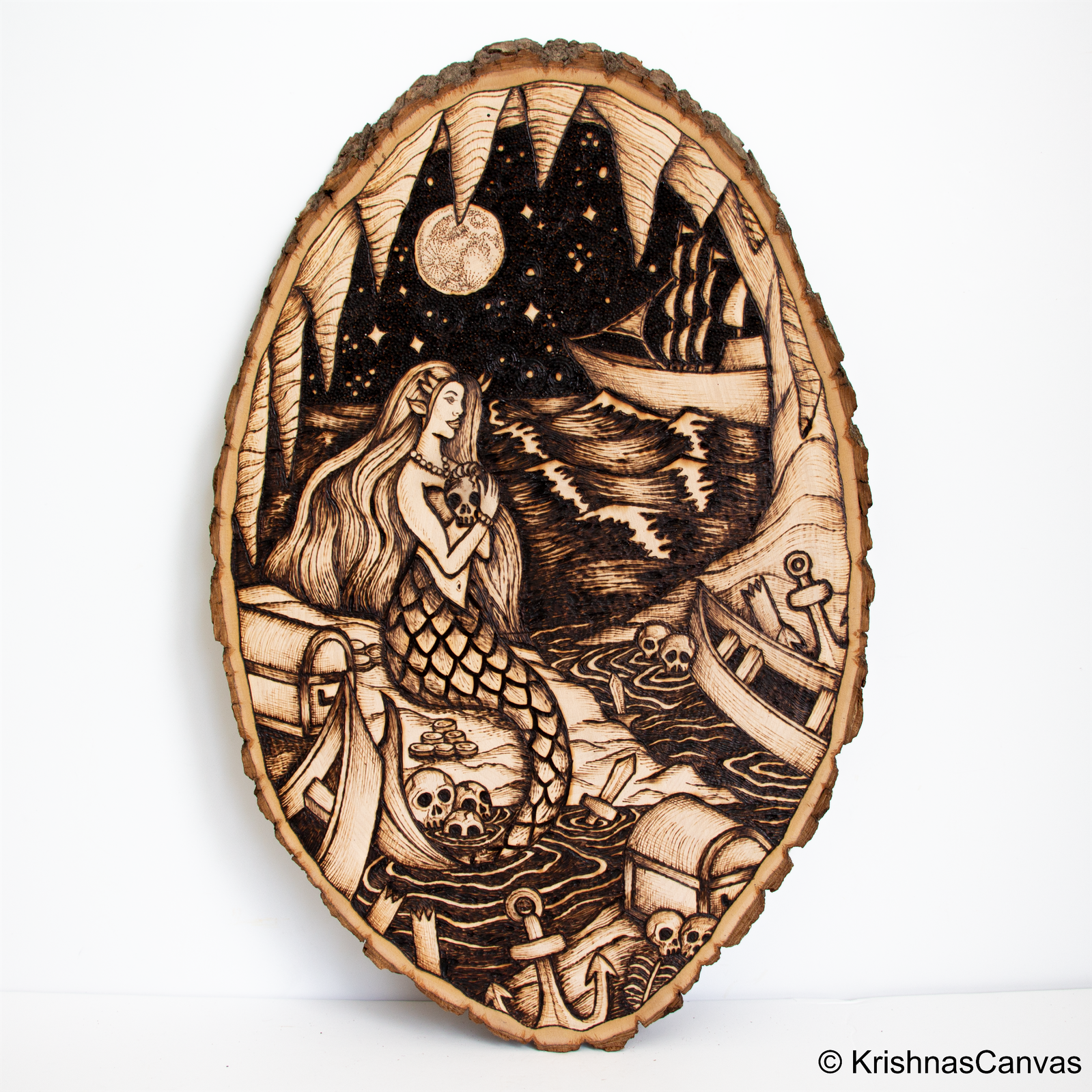 Wood Burning アート/趣味♬ 新品 Bear Forrest Wooden Art Rustic Handmade Wood Burning Unique Poster